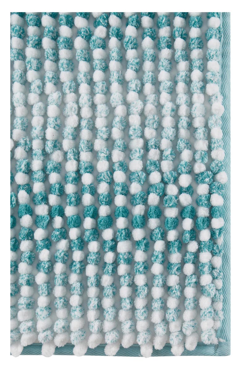 VCNY HOME Heathered Stripe Memory Foam Bath Rug, Alternate, color, Teal