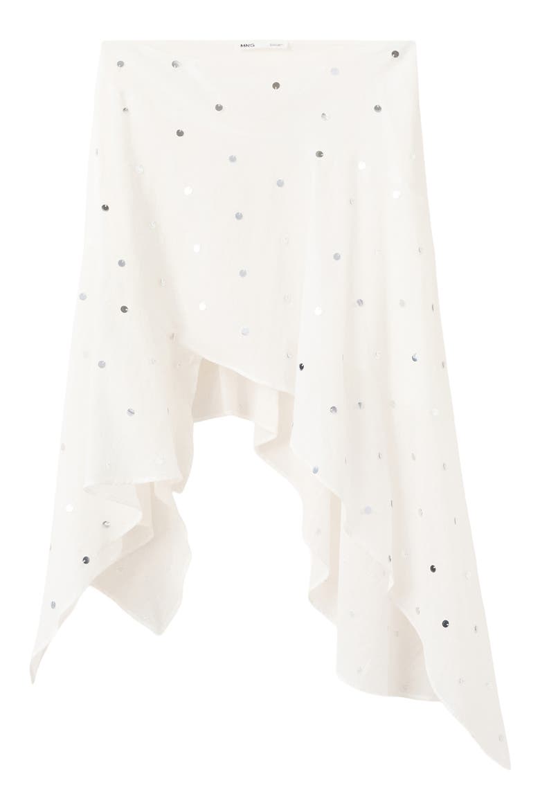 Sequin Asymmetric Skirt, Main, color, OFF WHITE