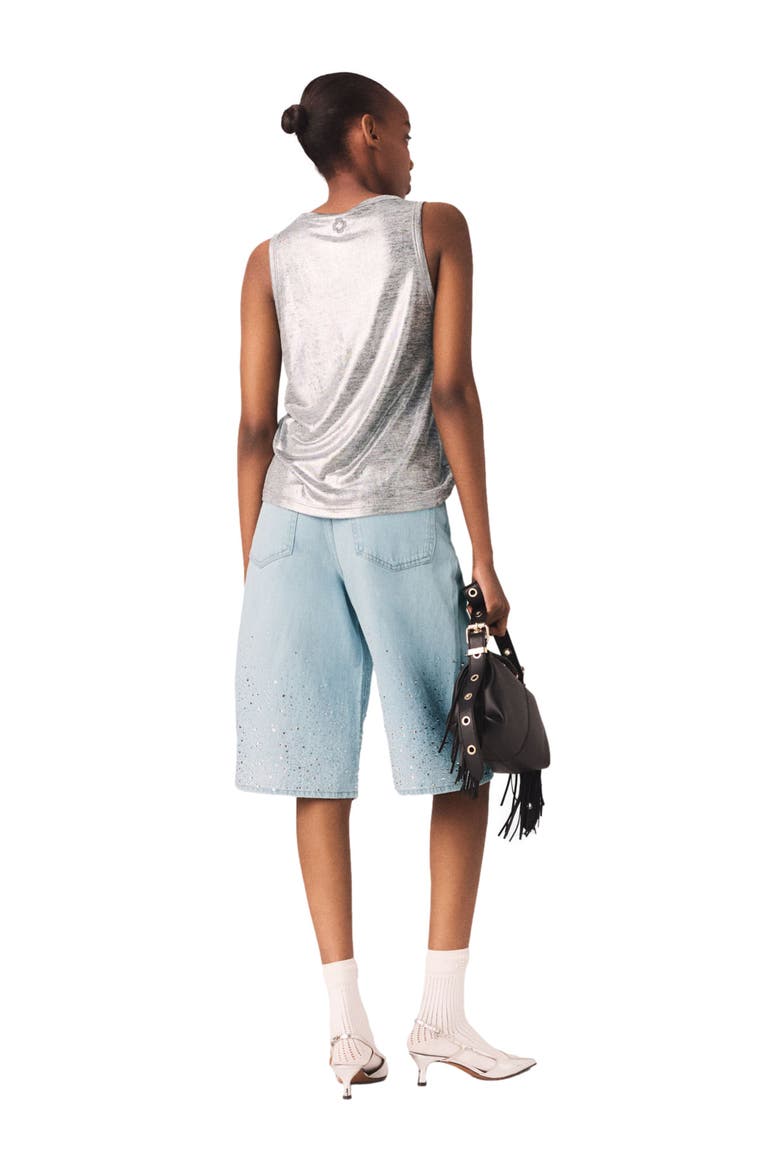 Metallic tank top, Alternate, color, Silver