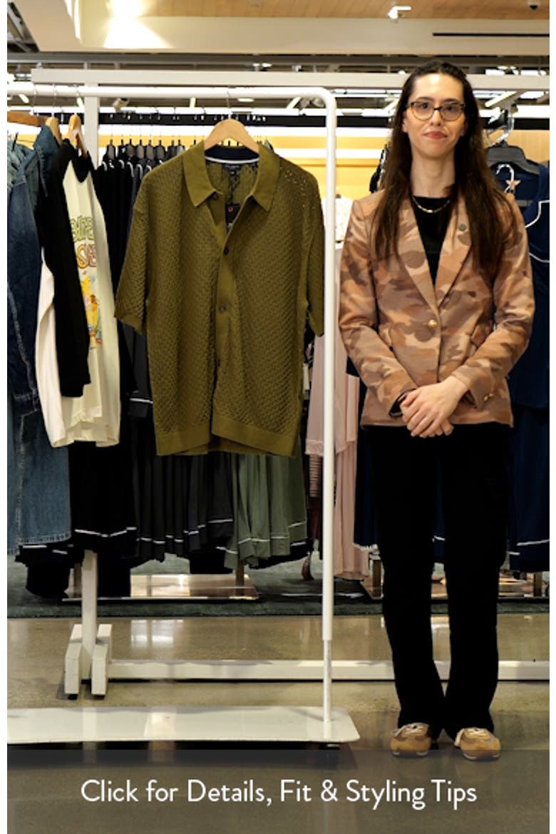 Domati Texture Knit Short Sleeve Button-Up Shirt video