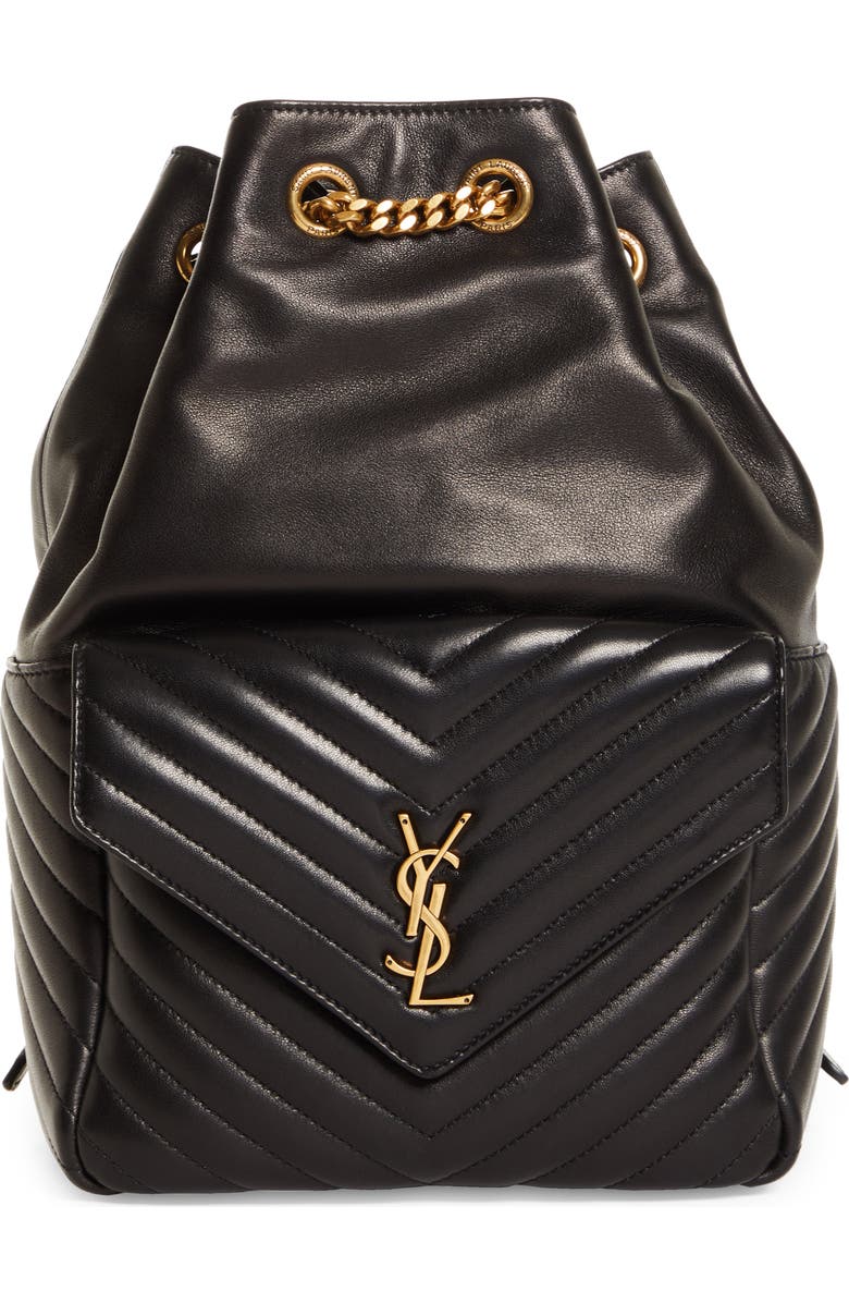 Saint Laurent Joe Monogram Matelassé Leather Backpack, Main, color,