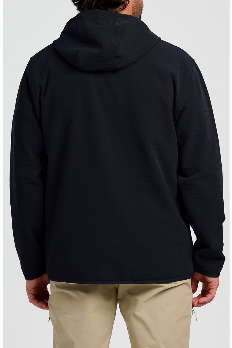 Stretch Fleece Anorak, Alternate, color, BLACK
