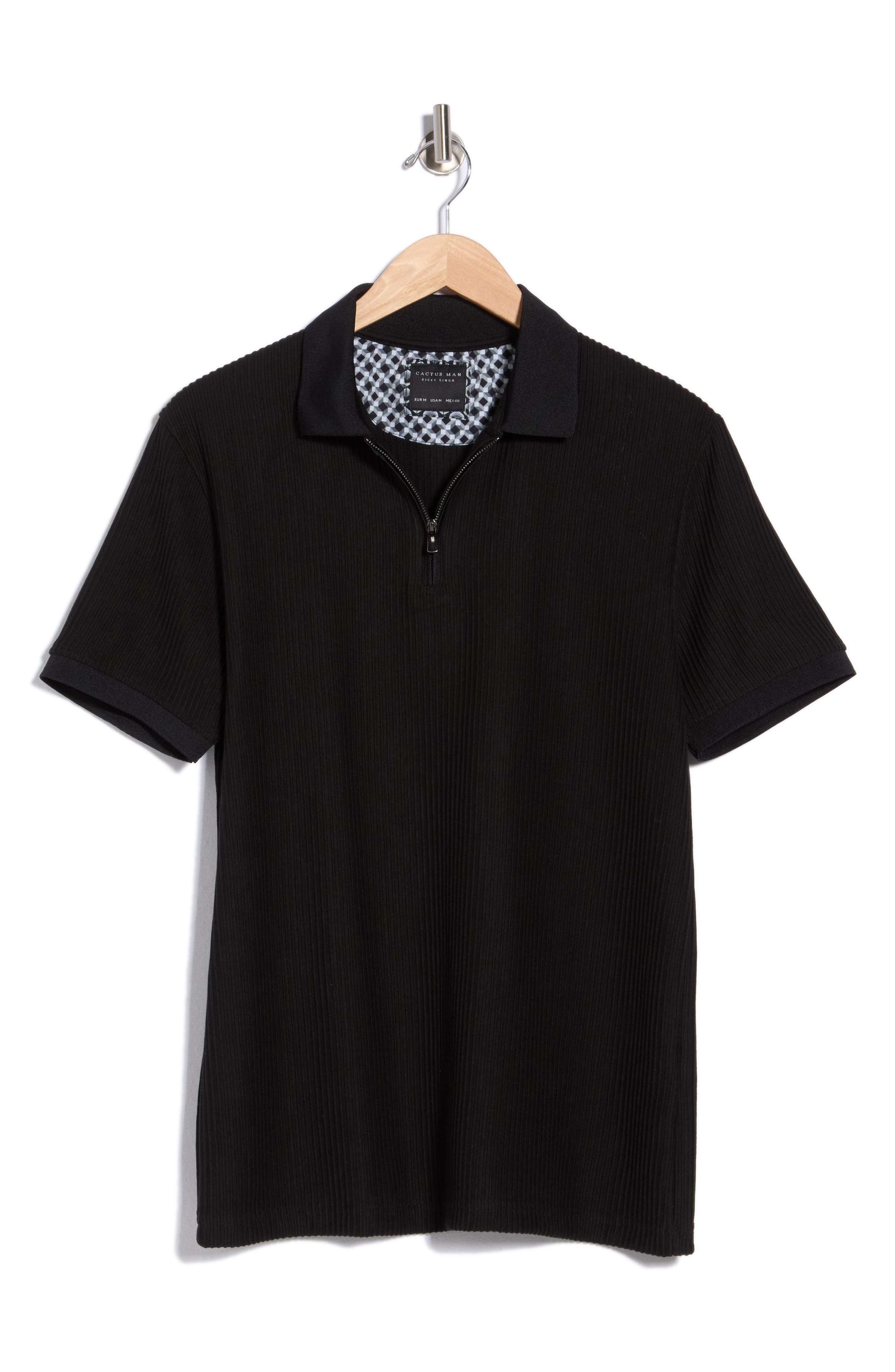 Textured Quarter Zip Polo