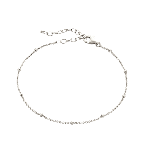 Spero London Fine Beaded Chain Bracelet Satellite In Silver