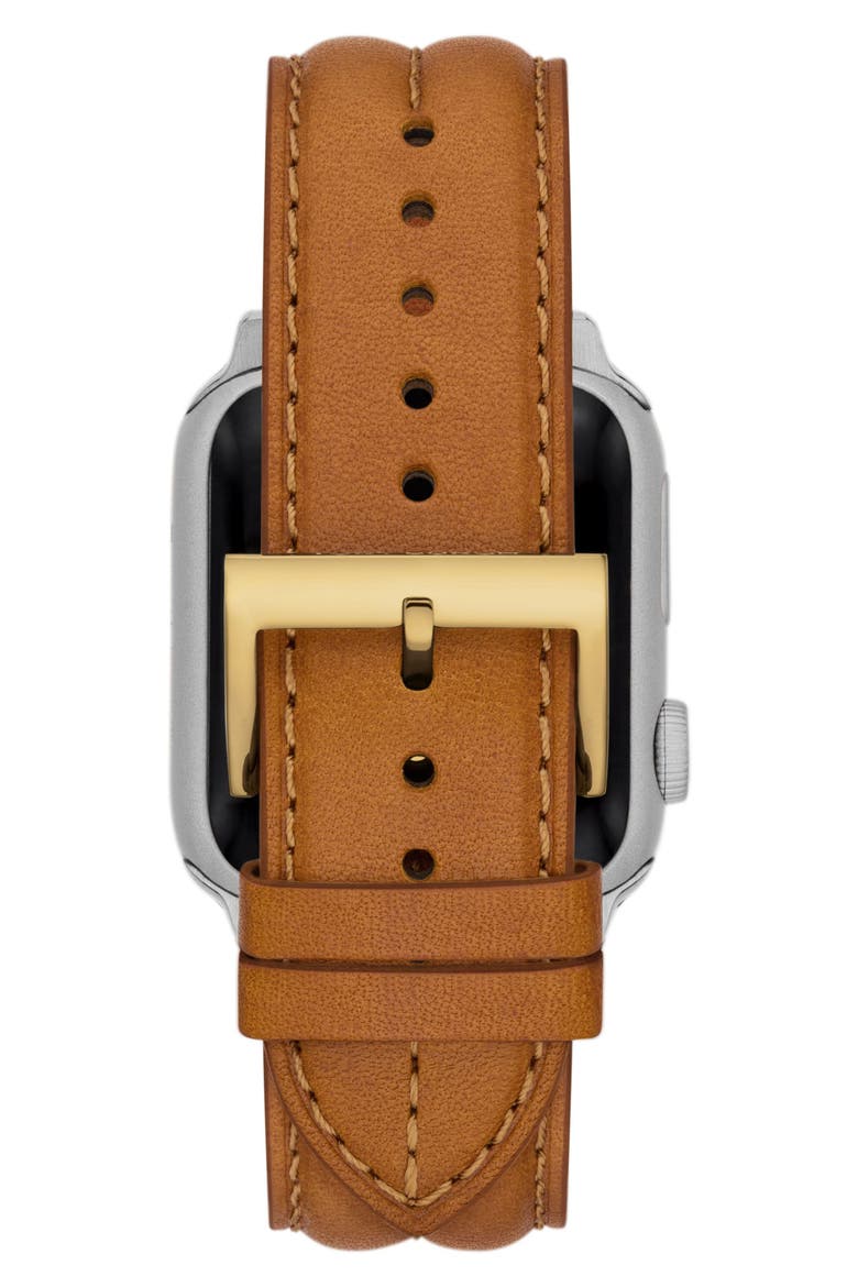 The Kira Leather 20mm Apple Watch® Watchband, Alternate, color, BROWN