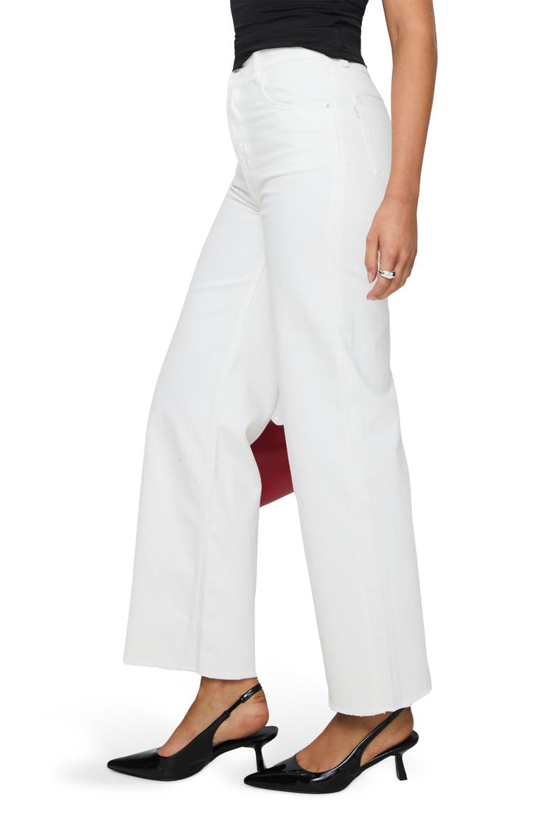 Fawcett Raw Hem High Waist Straight Leg Jeans, Alternate, color, WHITE