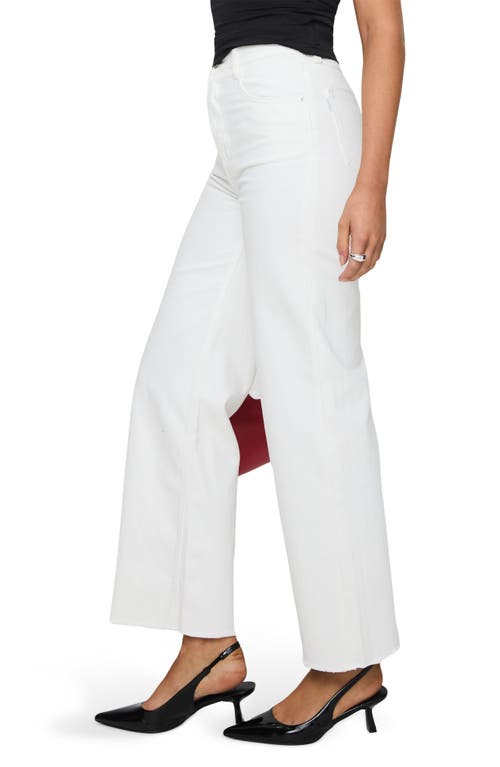 Princess Polly Fawcett Raw Hem High Waist Straight Leg Jeans In White