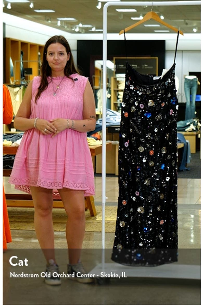 Floral Sequined Strapless Column Gown video