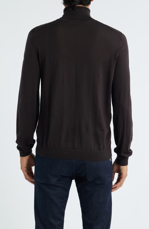 Hugo Boss Boss Musso Virgin Wool Turtleneck Sweater In Brown