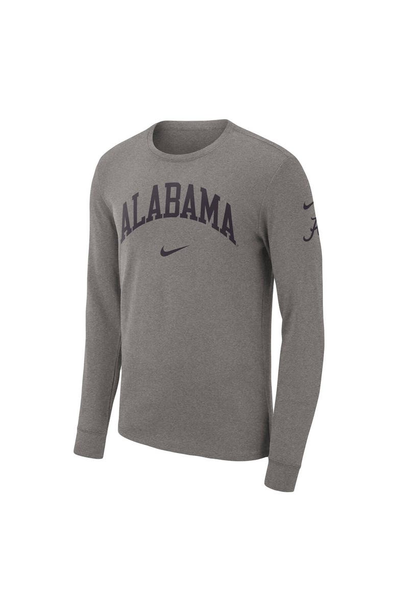 Nike Men's Nike Heather Gray Alabama Crimson Tide Arch 2-Hit Long Sleeve T-Shirt, Alternate, color, 