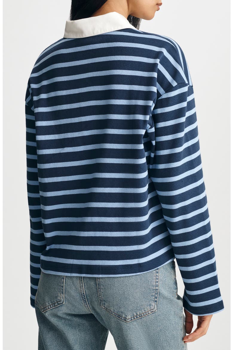Jersey Polo Top, Alternate, color, NAVY STRIPED