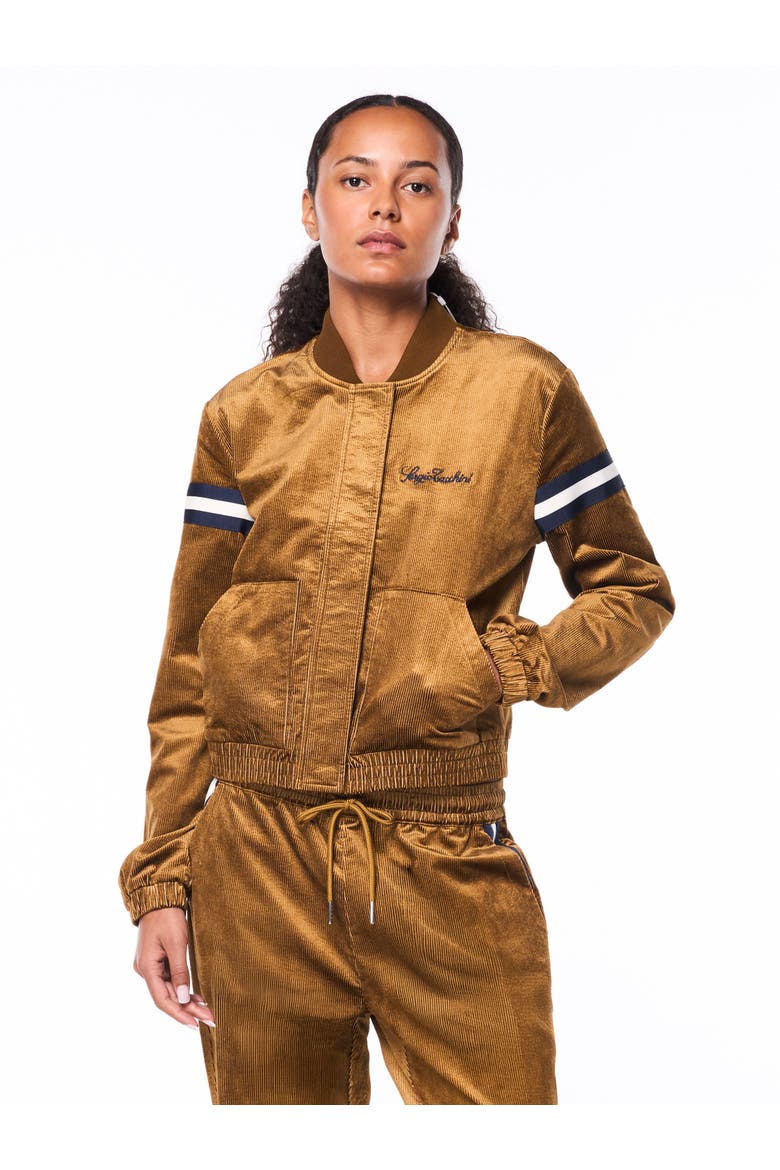 Women's Cordurato Track Jacket, Main, color, BRONZE BROWN
