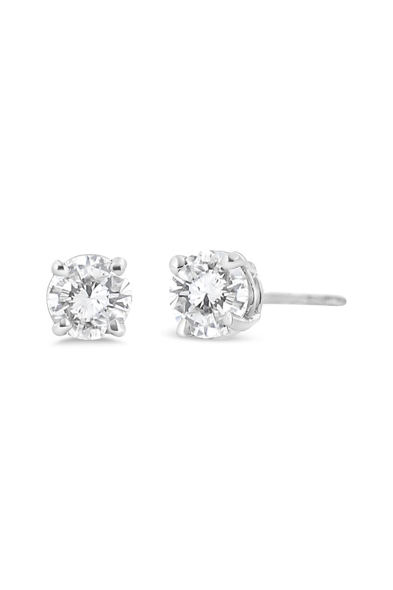 14K White Gold 3/4 Cttw Lab Grown Diamond Stud Earrings, Alternate, color, White