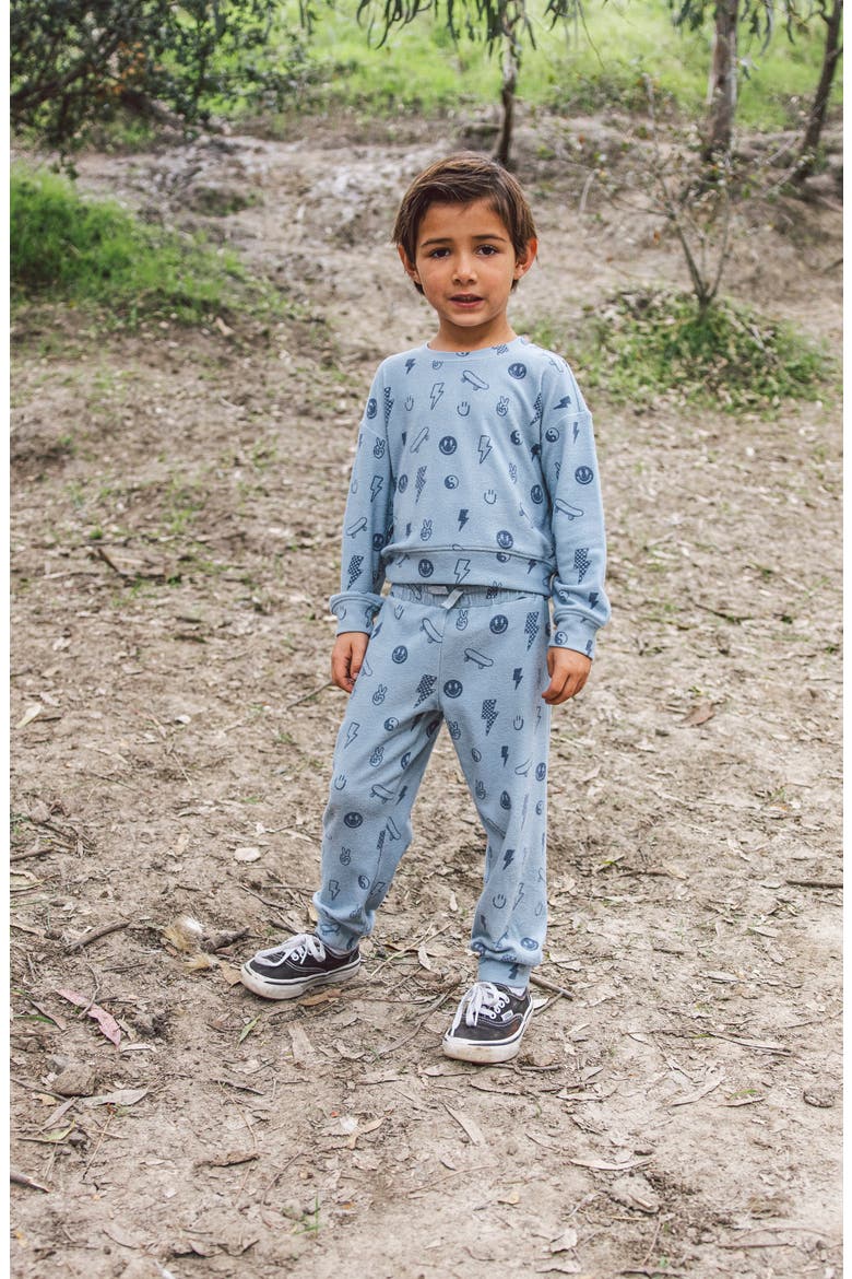 Kids' Icon Hacci Sweatshirt & Joggers Set, Alternate, color, CELESTIAL BLUE