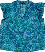 SUGARLIPS Midnight Floral Ruffle Top