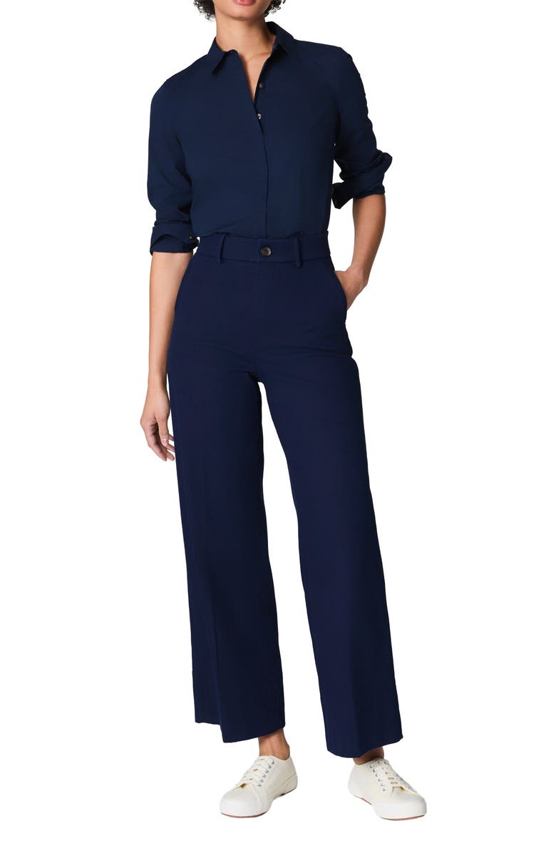 SPANX<sup>®</sup> SPANXsupersmooth<sup>™</sup> Crop Wide Leg Stretch Twill Pants, Alternate, color, Timeless Navy
