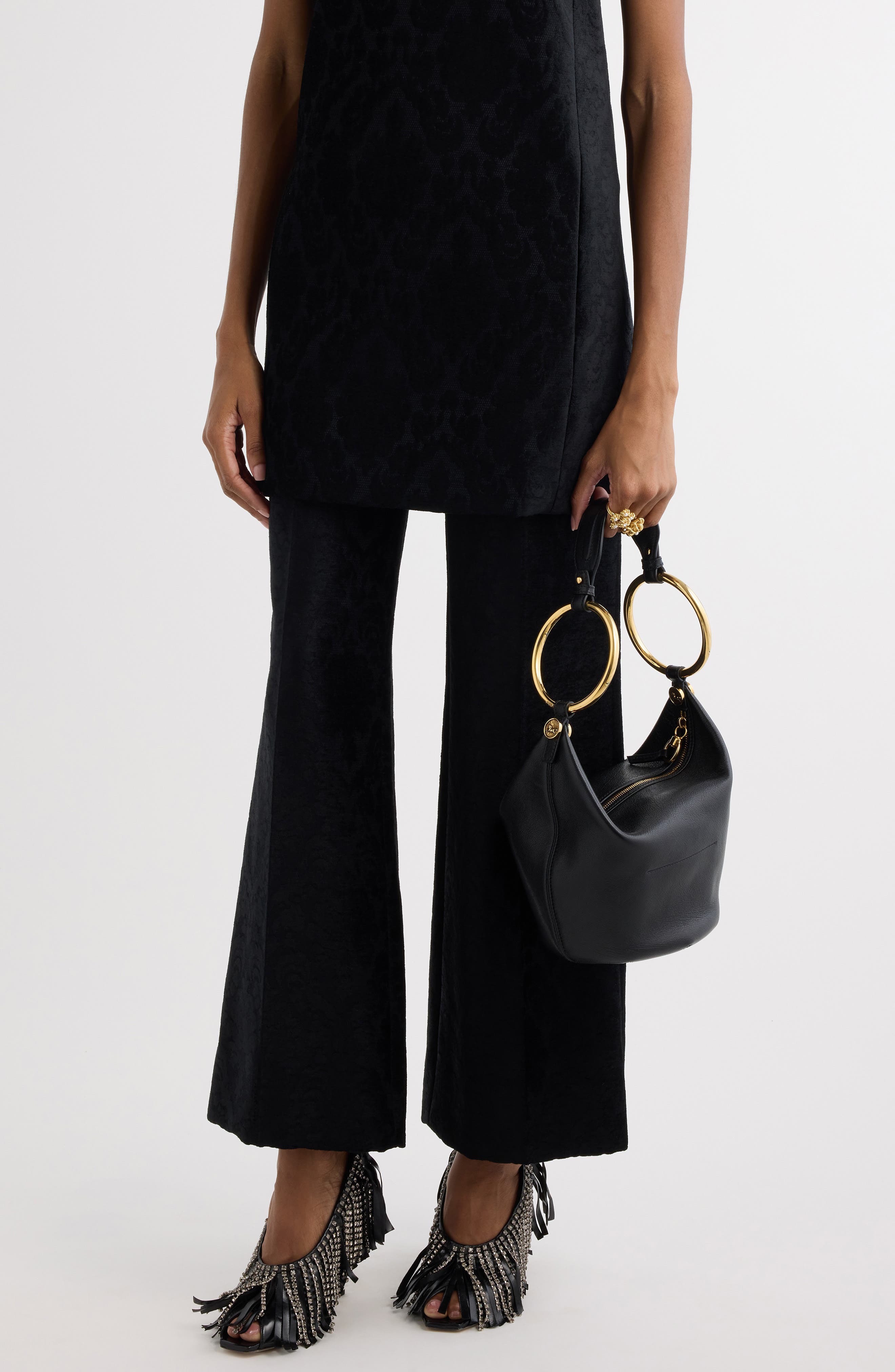 Chloé Bracelet Leather Shoulder Bag, Alternate, color, 