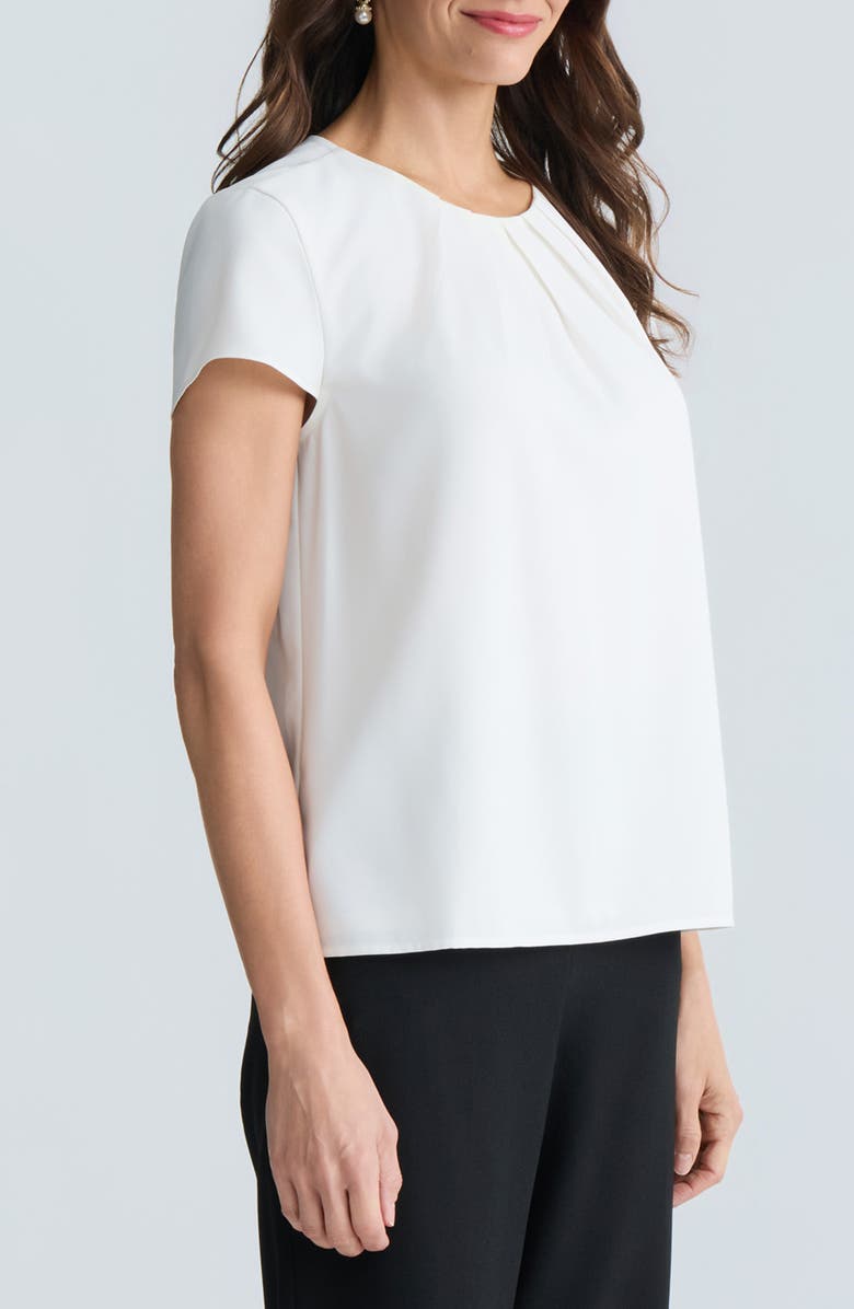 KASPER Pleated Cap Sleeve Top, Alternate, color, 