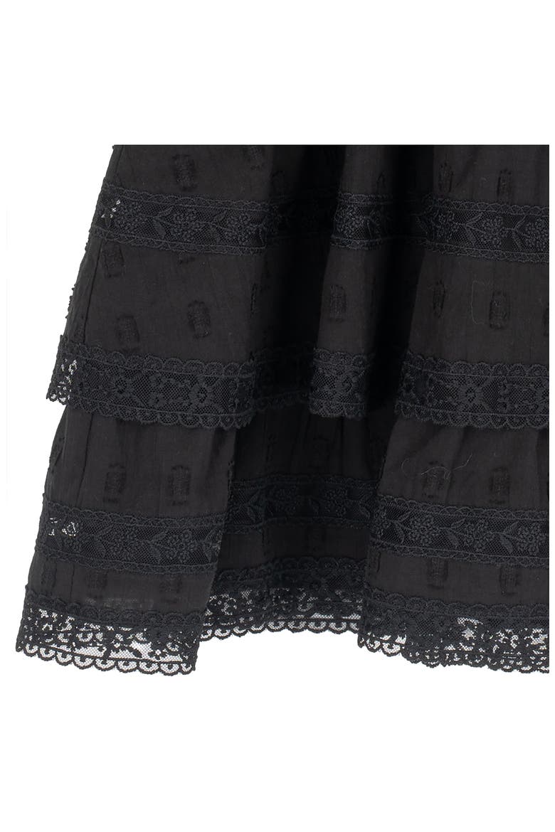 Kids' Textured Woven Clip Dot Dress, Alternate, color, BLACK