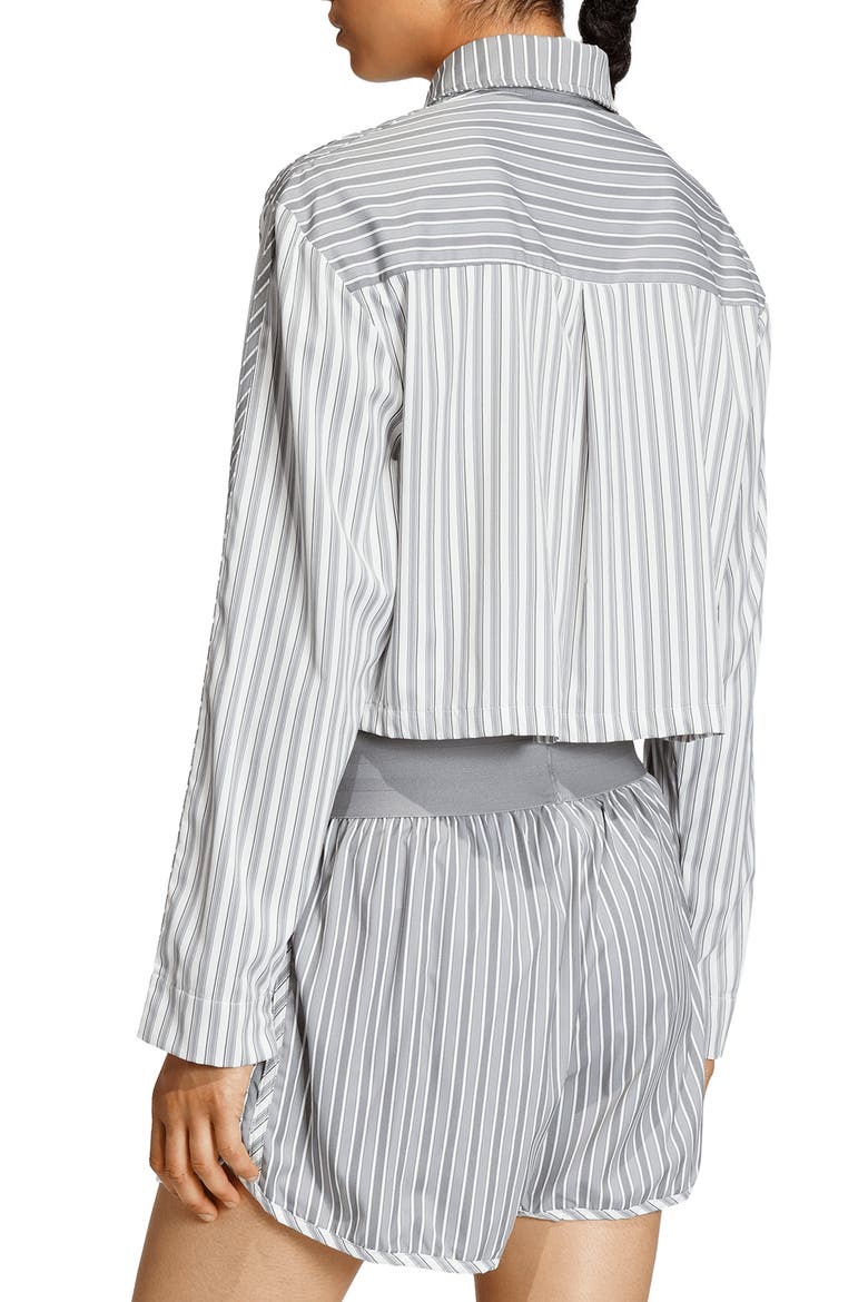 Stripe Crop Zip-Up Shirt (Women) | Nordstrom