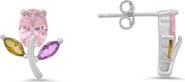 Queen Jewels Cubic Zirconia Flower Stud Earrings