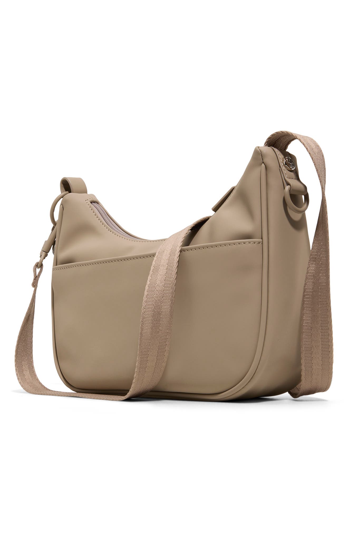 Loop Back Faux Leather Shoulder Bag, Alternate, color, LATTE MATTE SMOOTH