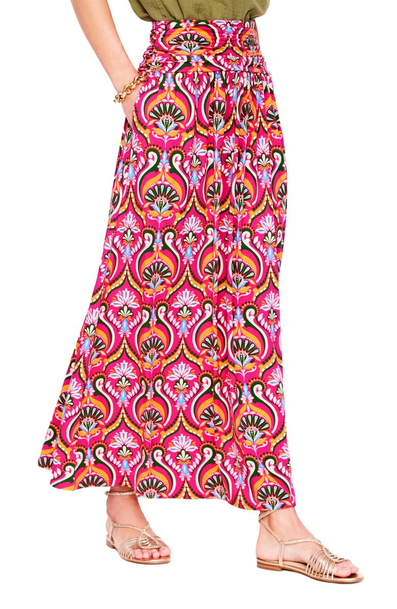 Boden Rosaline Medallion Print Jersey Maxi Skirt, Main, color, Pink Peony, Ornamental Floral