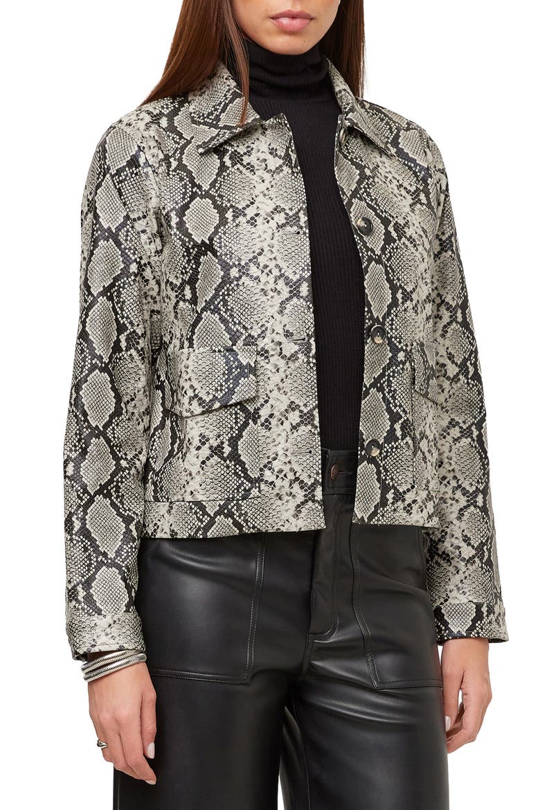 Victoria Faux Leather Jacket, Alternate, color, PRINT