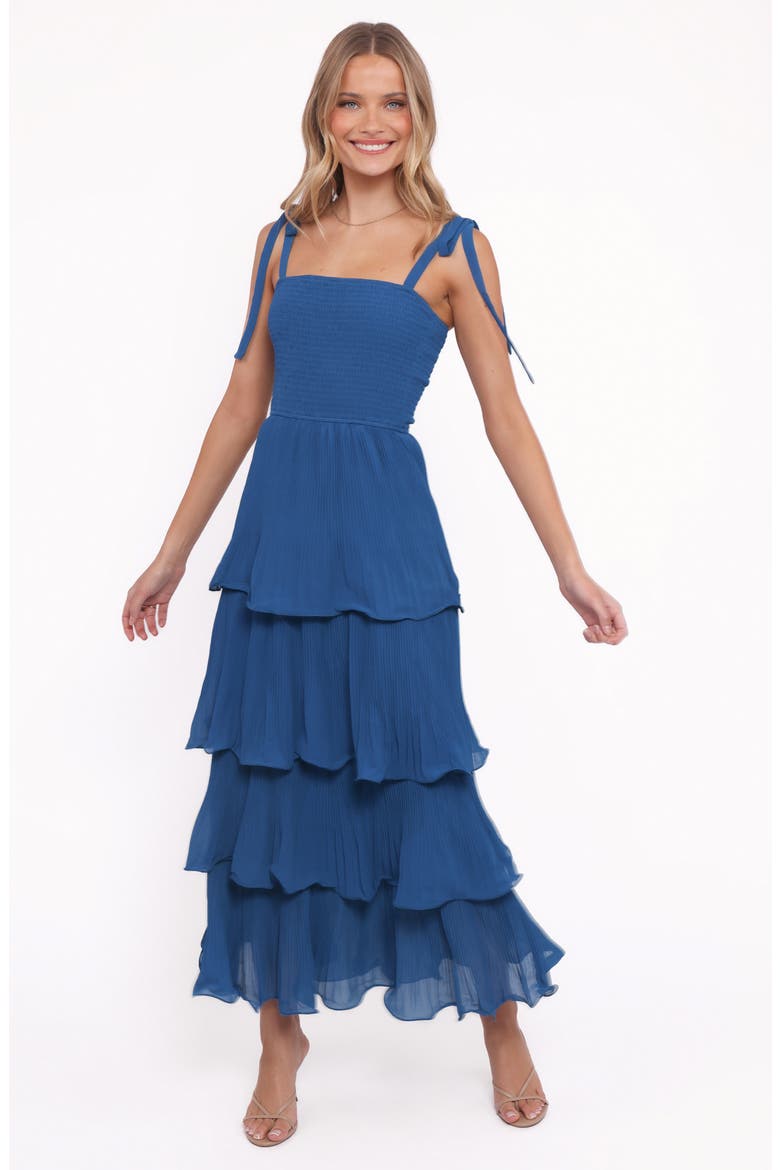 Alira Smocked Tiered Sundress, Alternate, color, NAVY