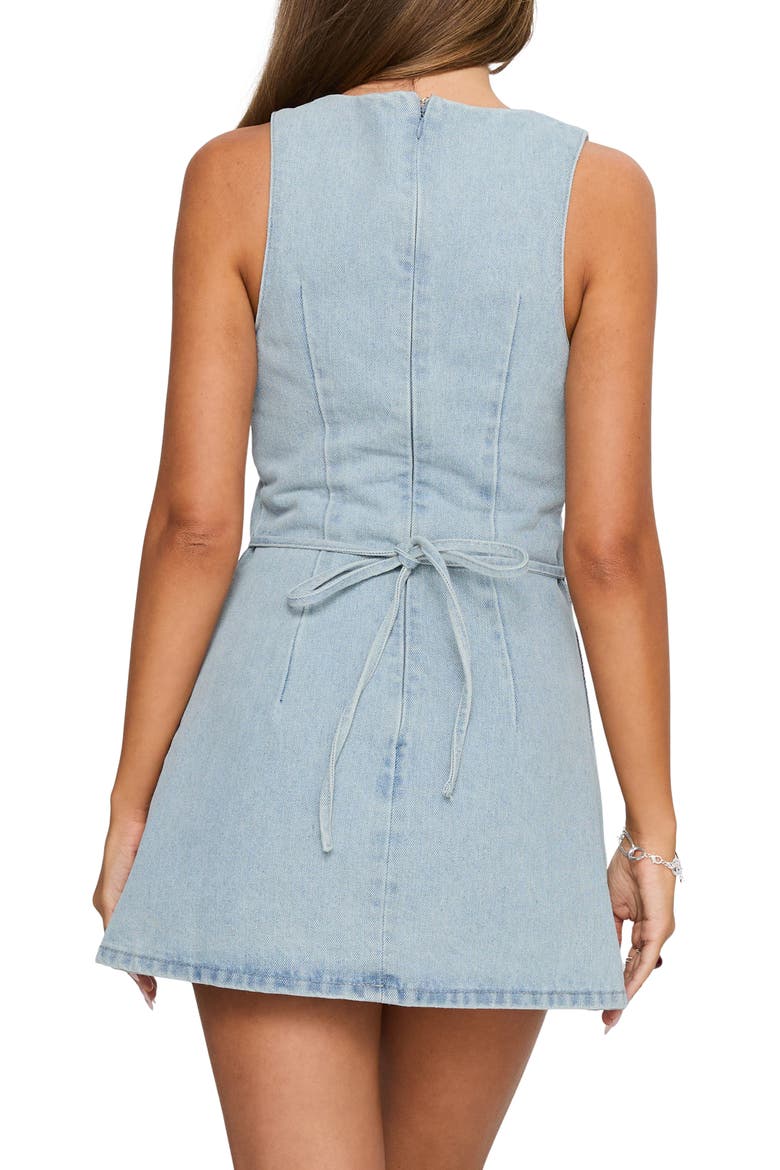 Ainsleigh Denim Skort Romper, Alternate, color, LIGHT WASH