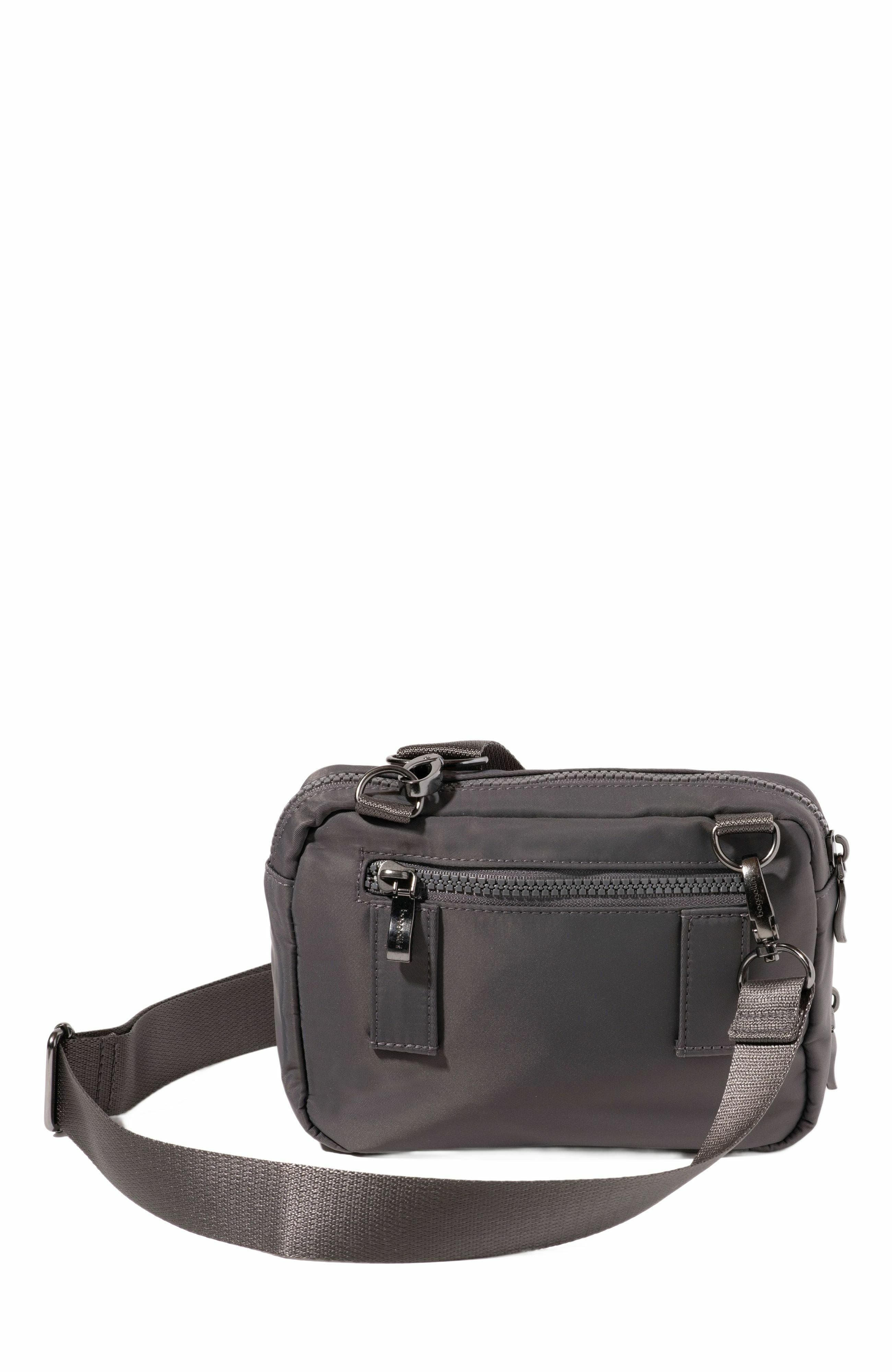 BAGGALLINI Modern Double Zip Crossbody Bag, Alternate, color, Smoke Twill
