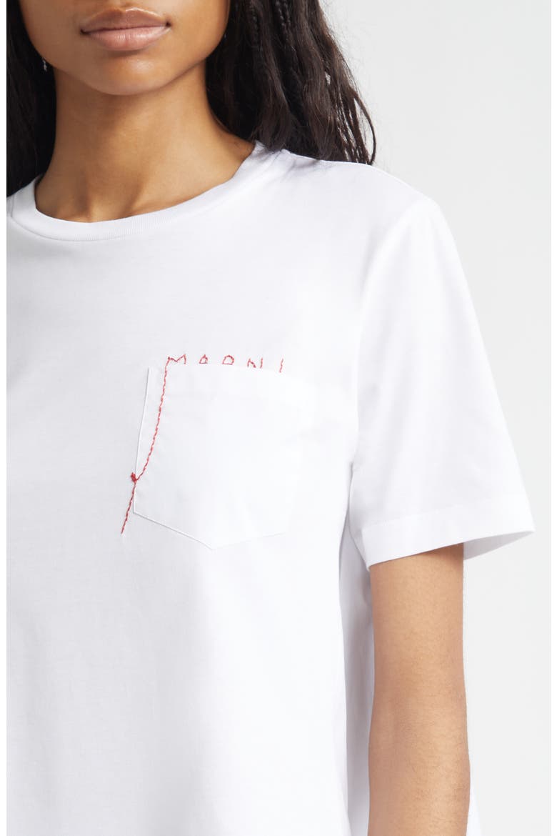 Mending Logo Cotton Poplin Pocket T-Shirt, Alternate, color, 00W01 LILY WHITE