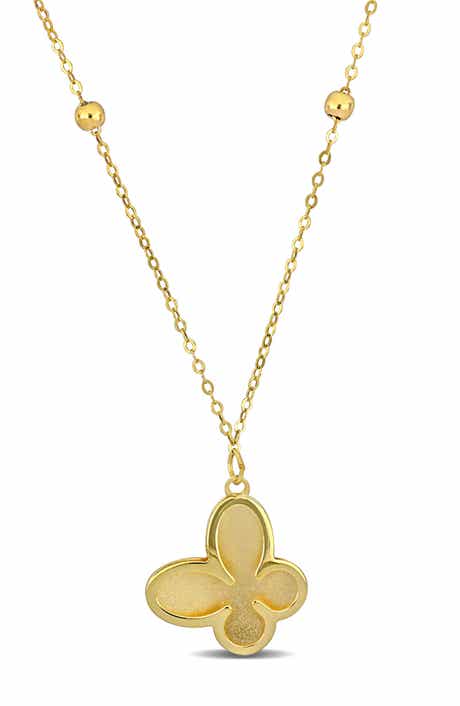 DELMAR 14K Yellow Gold Butterfly Pendant Necklace