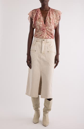 スカート Isabel Marant Britt Skirt BRITT SKIRT Woman ecru | ISABEL MARANT Official online store