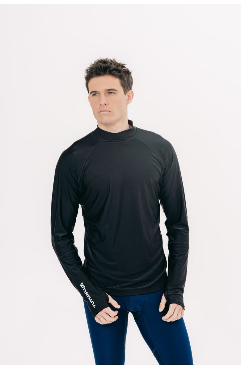 TUTUBLUE Men's Pullover Rash Guard Swim Top - UPF 50+, Alternate, color, Deep Black