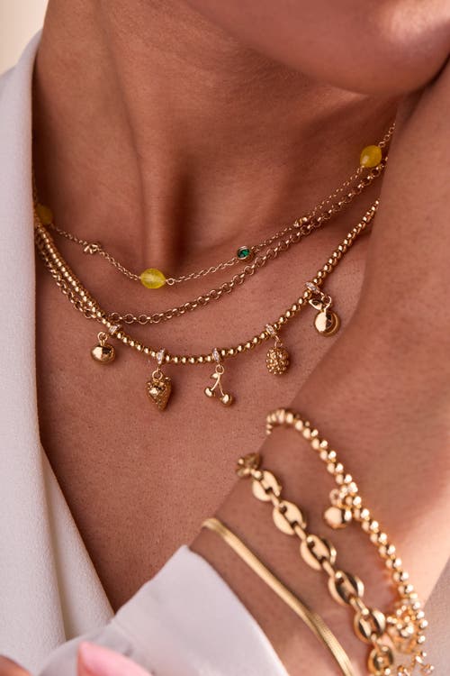Alex And Ani Summer Fruits Charm Necklace In Gold