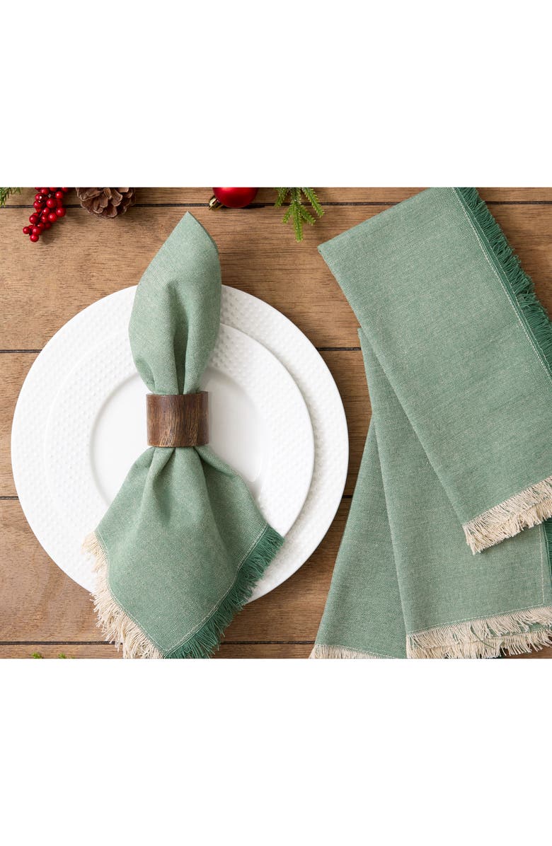 Design Imports Green Chambray 4-Piece Napkin Set, Alternate, color, Green