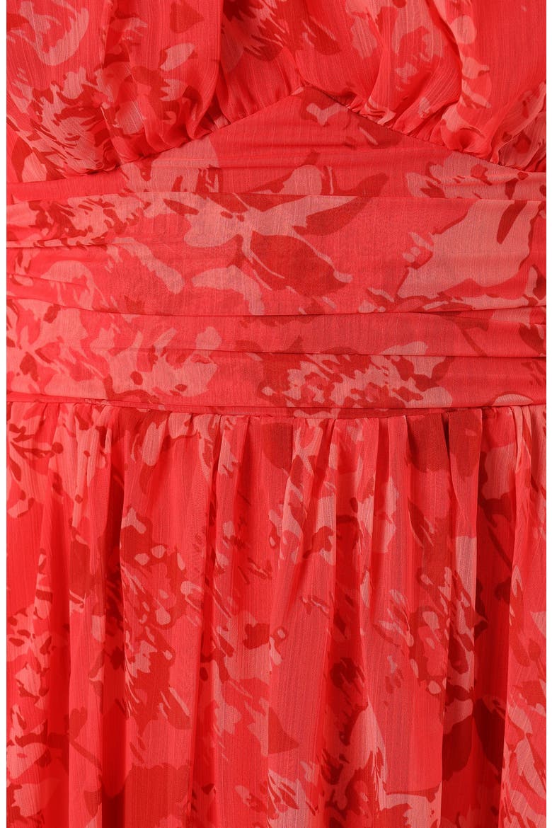 Primrose Floral Chiffon Halter Maxi Dress, Alternate, color, RED FLORAL