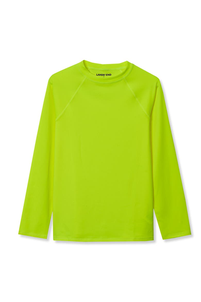 Boys Long Sleeve UPF 50 Sun Protection Rash Guard, Main, color, Neon Yellow