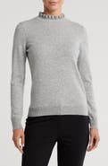 Sofia Cashmere Ruffle Mock Neck Cashmere Sweater