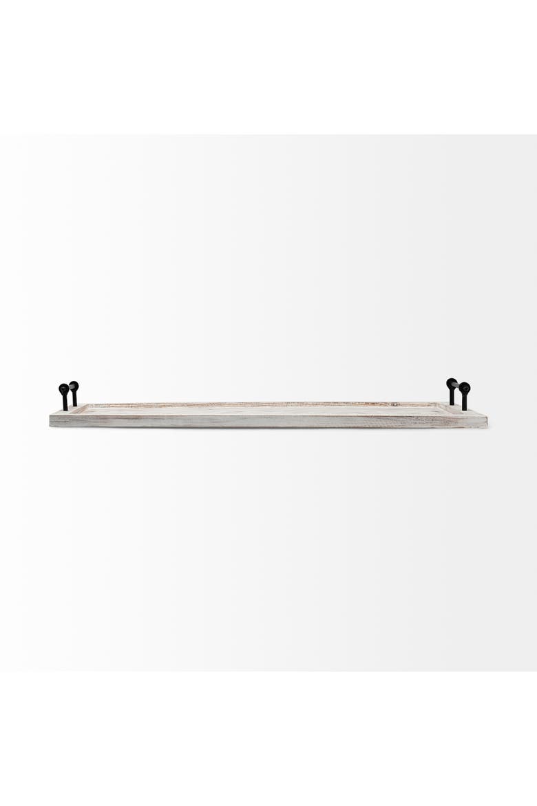 Alfred Wooden Herringbone Tray, Alternate, color, White