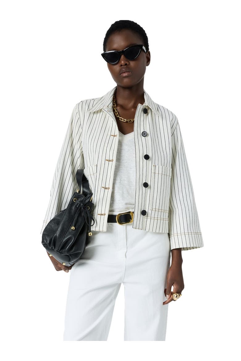 Tamea Relaxed Tailored Box Fit Jacket, Main, color, Ecru