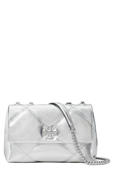 Small Kira Quilted Metallic Leather Shoulder Bag