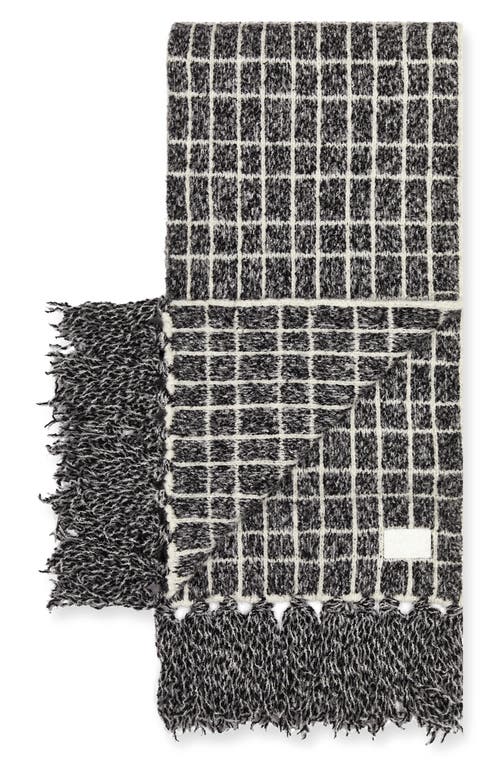 Varley Lindsey Check Bouclé Knit Scarf In White