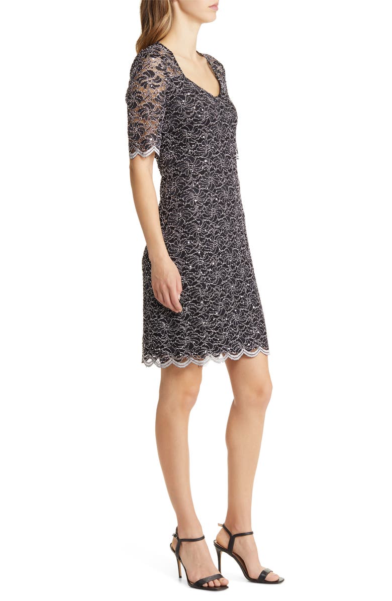 Connected Apparel Sequin Lace Sheath Dress, Alternate, color,