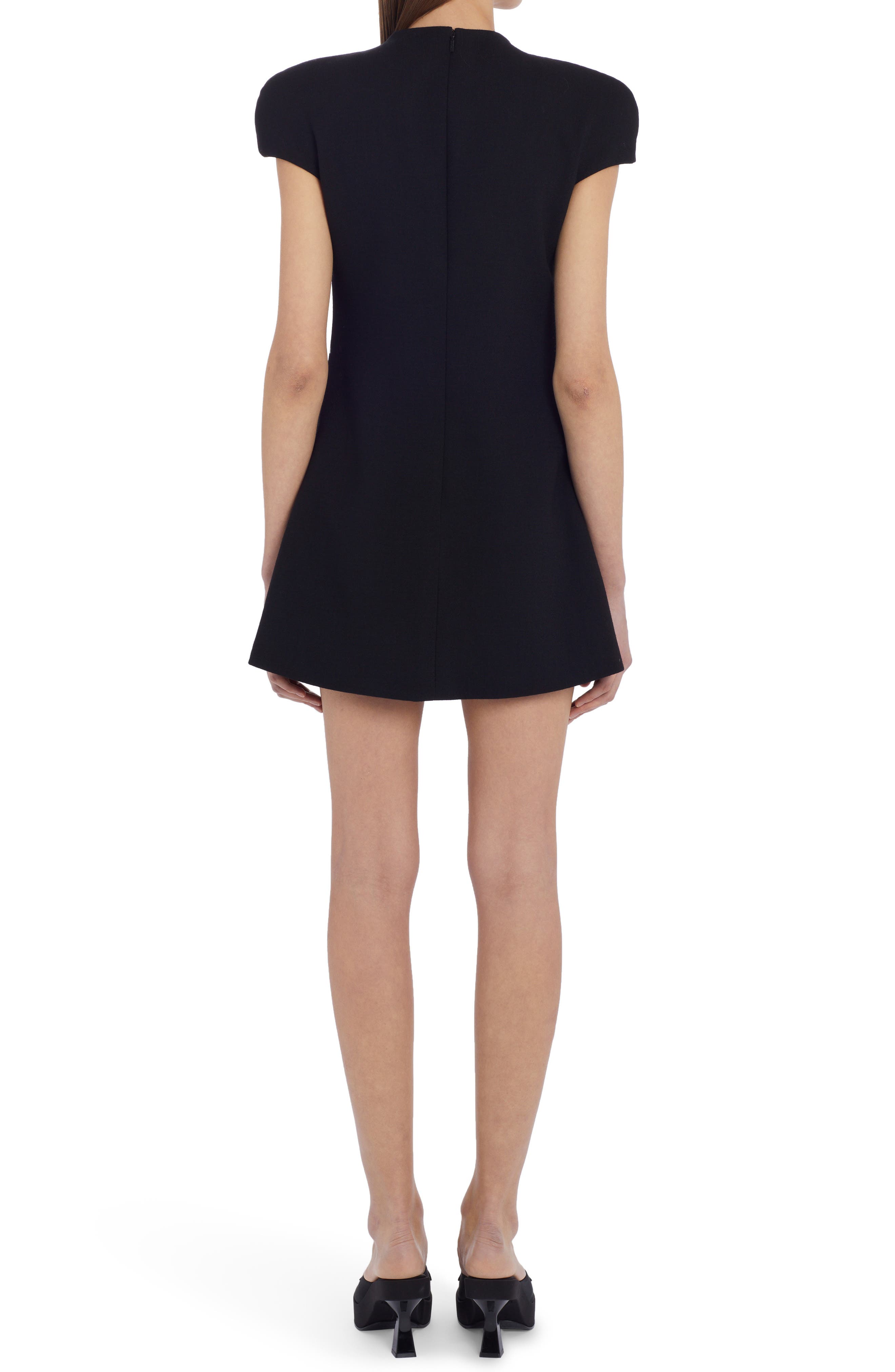 Keyhole Front Cutout Wool Blend Minidress - image 2