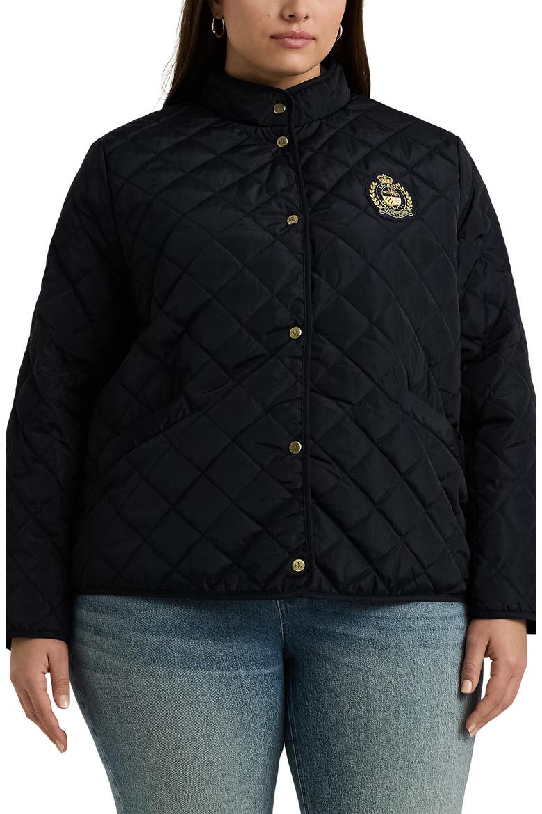 Quilted Recycled Polyester Jacket, Main, color, DARK NAVY
