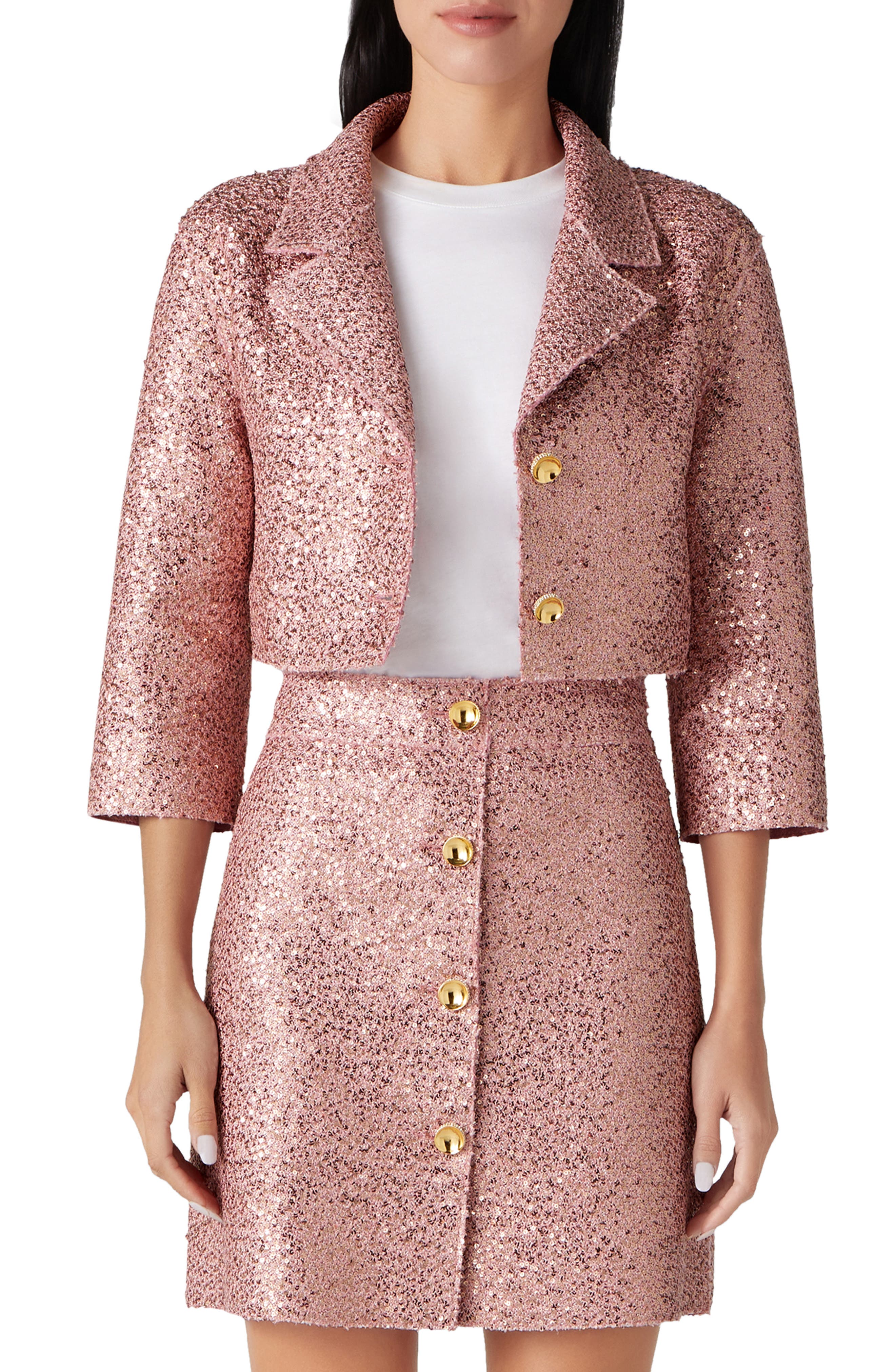 Sequin Knit Crop Jacket