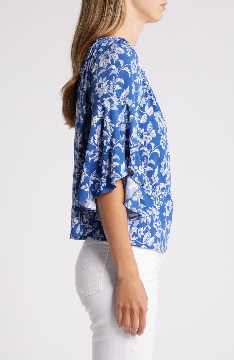 Vince Camuto Floral Off the Shoulder Flutter Sleeve Top, Alternate, color, 