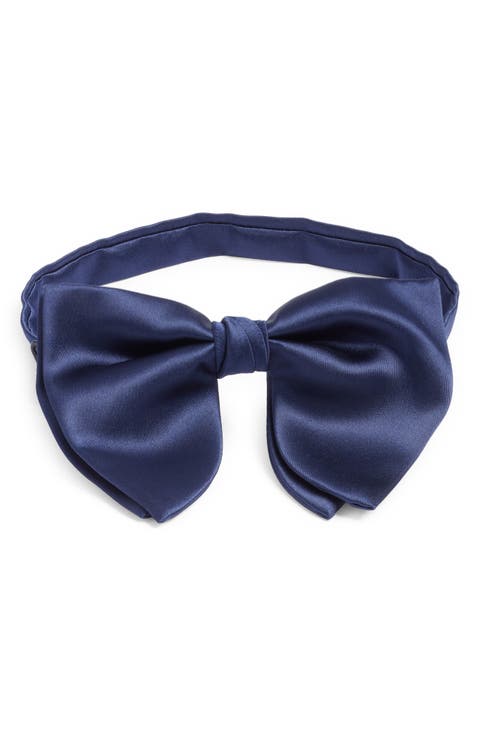 Navy Silk Butterfly Bow Tie